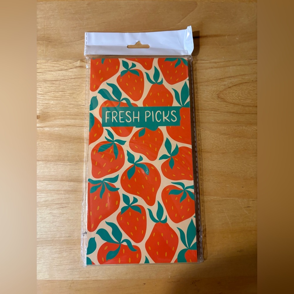 Fresh Picks Strawberry Lined Notepad Crown Jewlz New Sealed